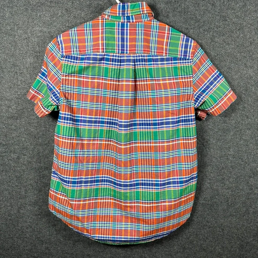 Ralph Lauren Boys Plaid Short‎ Sleeve Button Down Shirt Large (14-16) Colorful
